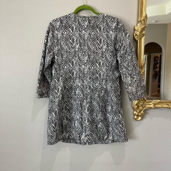 Cabi # 3034 Ponte Knit Zig Zag Print Jacket, Women’s Medium Blue Grey - Picture 8 of 9